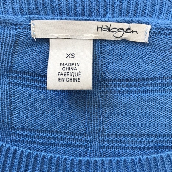 HALOGEN Blue Cotton Blend Sweater Size Extra Small - Picture 7 of 9